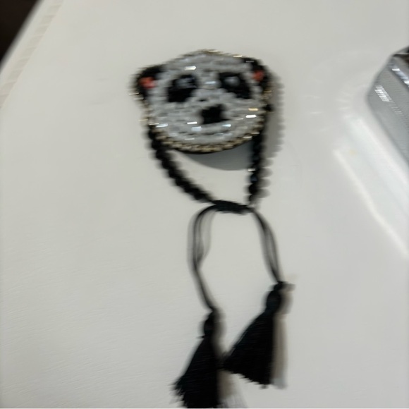 Glass faceted beaded rhinestones panda bracelet adjustable - Picture 3 of 7